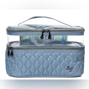 Whoosh Quilted Clear Top Cosmetic Case. Blue Moon. NWOT